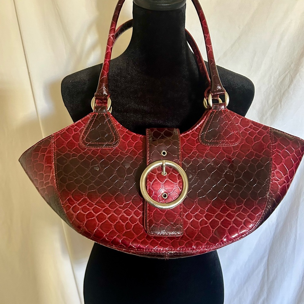 Elegant Red and Brown Women's Bag